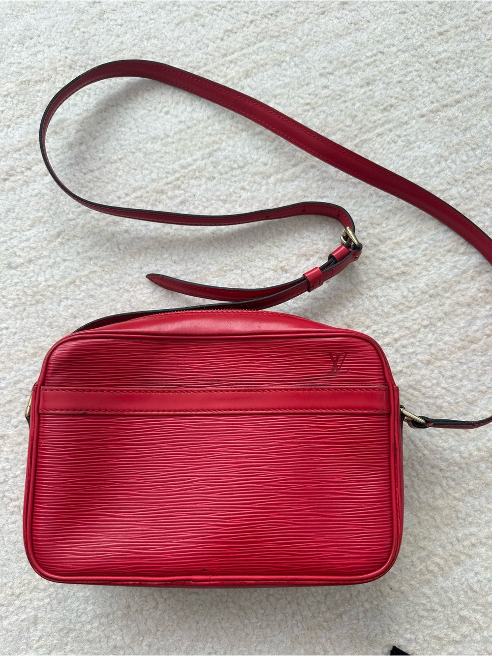 Louis Vuitton Red Epi Leather Crossbody Camera Bag